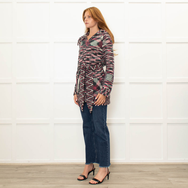 Missoni Pink and Green Cashmere Zip Up Cardigan