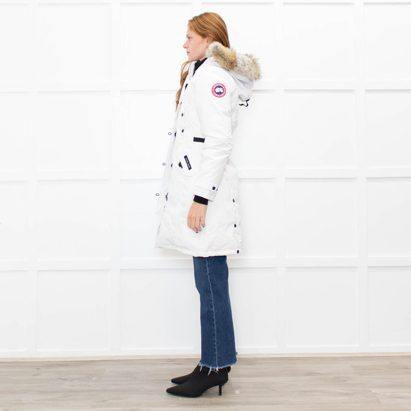 Canada Goose White Fur Hood Puffer Coat