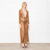 Rat & Boa Leopard Button Front Sheer Dress