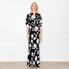 Norma Kamali Black and White Dotted Stretch Maxi Dress