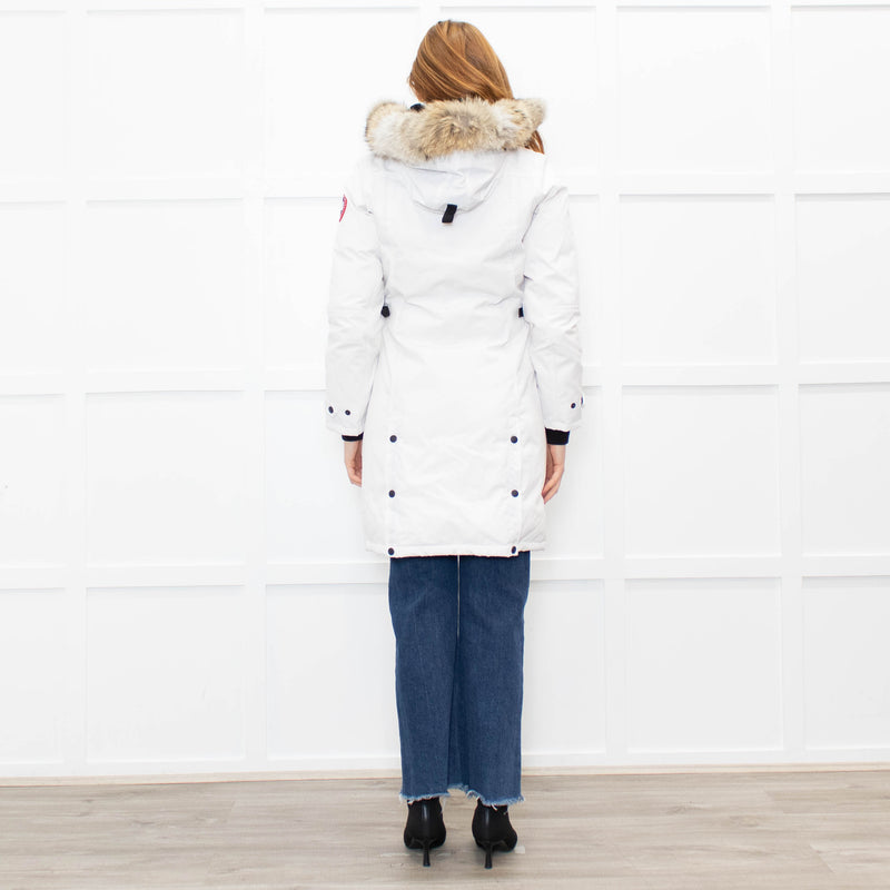 Canada Goose White Fur Hood Puffer Coat