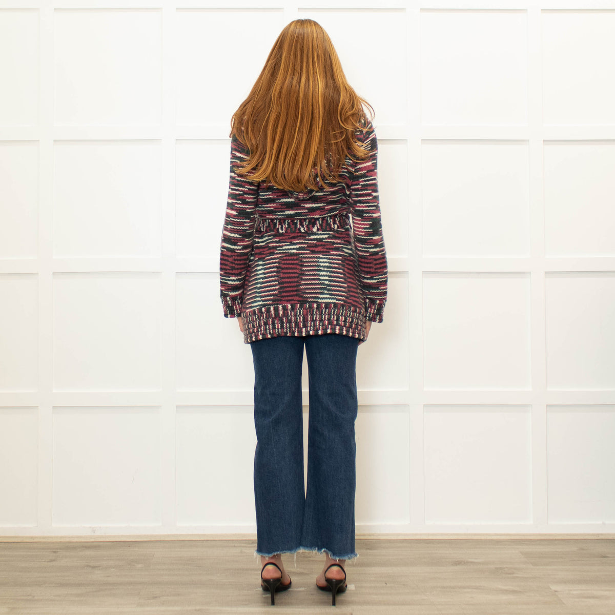 Missoni Pink and Green Cashmere Zip Up Cardigan