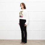 Acne Studios Cream Digital Print Crop Sweatshirt