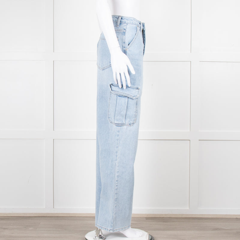 The Frankie Shop Pale Blue Cargo Jeans