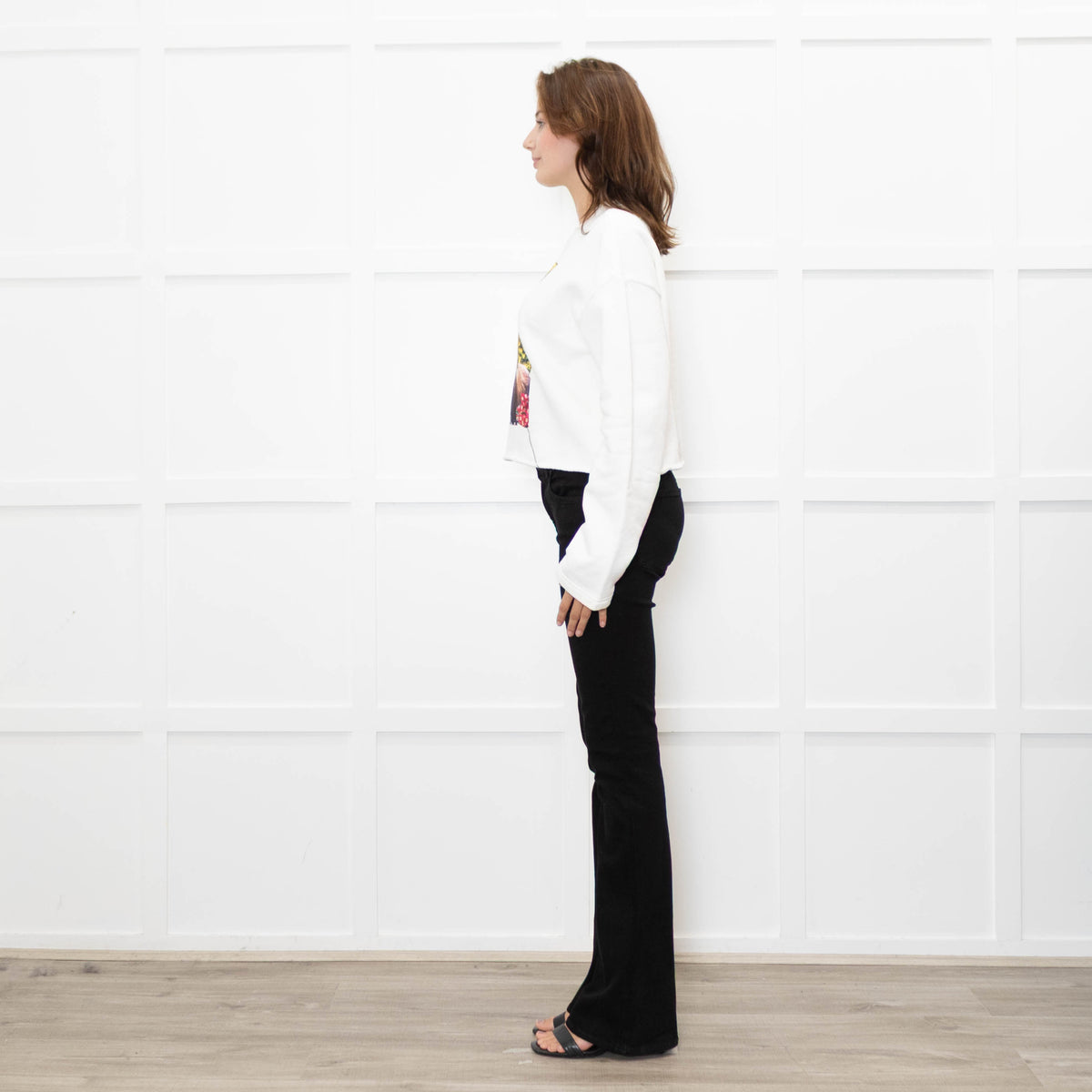 Acne Studios Cream Digital Print Crop Sweatshirt