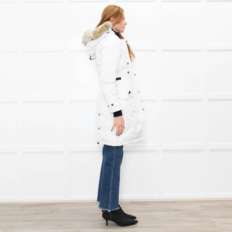 Canada Goose White Fur Hood Puffer Coat