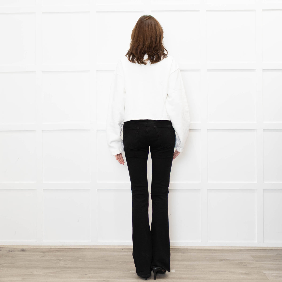 Acne Studios Cream Digital Print Crop Sweatshirt