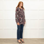 Missoni Pink and Green Cashmere Zip Up Cardigan