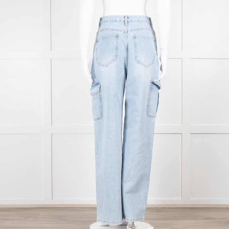 The Frankie Shop Pale Blue Cargo Jeans
