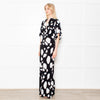 Norma Kamali Black and White Dotted Stretch Maxi Dress