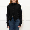 Runholz Black Knitted Frill Edge Cardigan