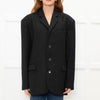 The Frankie Shop Black Oversized Single-Breasted Blazer Jacket