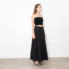 Me + Em Black Heavy Cotton Sateen Maxi Skirt
