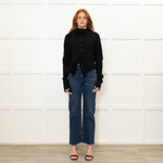Runholz Black Knitted Frill Edge Cardigan