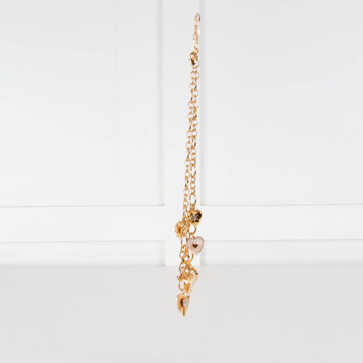Liv Oliver Chloe Collection Gold Heart Multi Charm Love Necklace