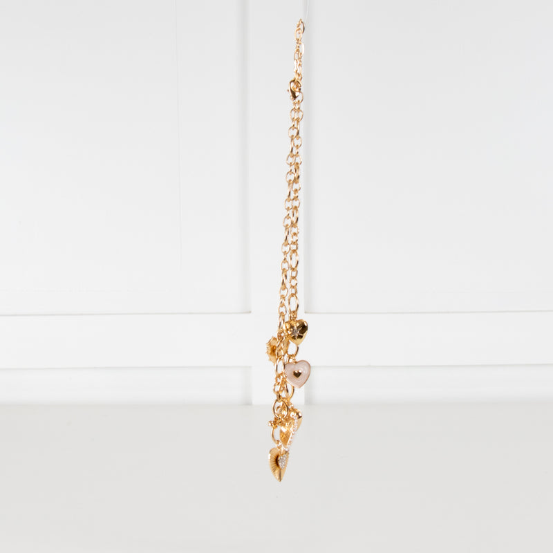 Liv Oliver Chloe Collection Gold Heart Multi Charm Love Necklace