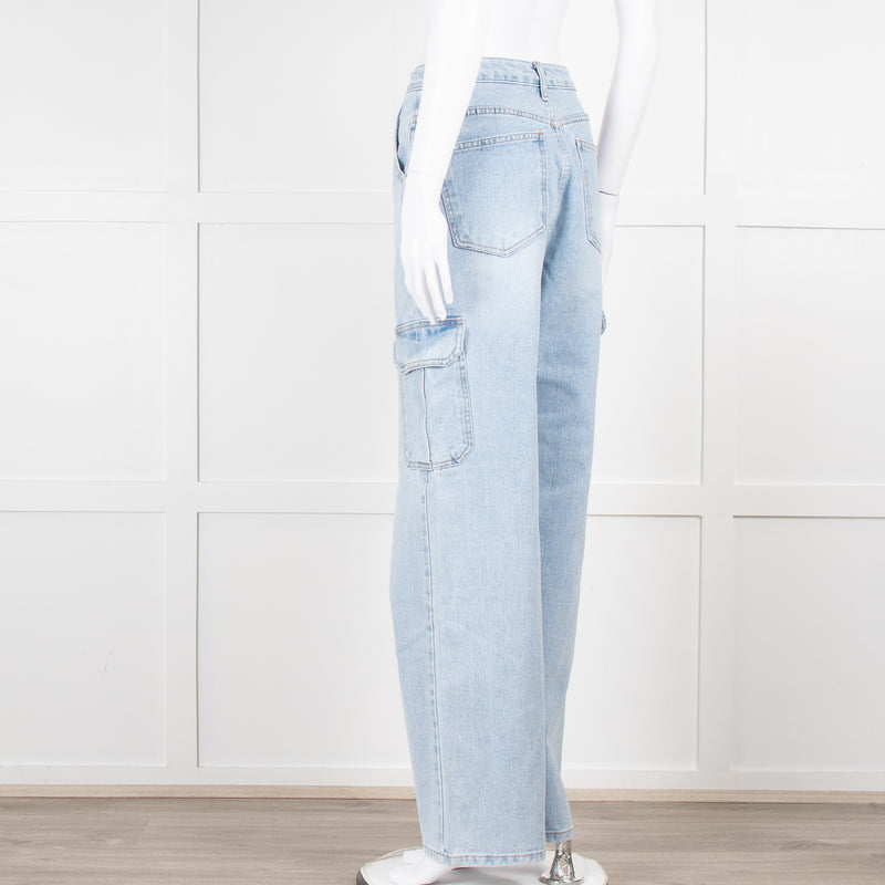 The Frankie Shop Pale Blue Cargo Jeans