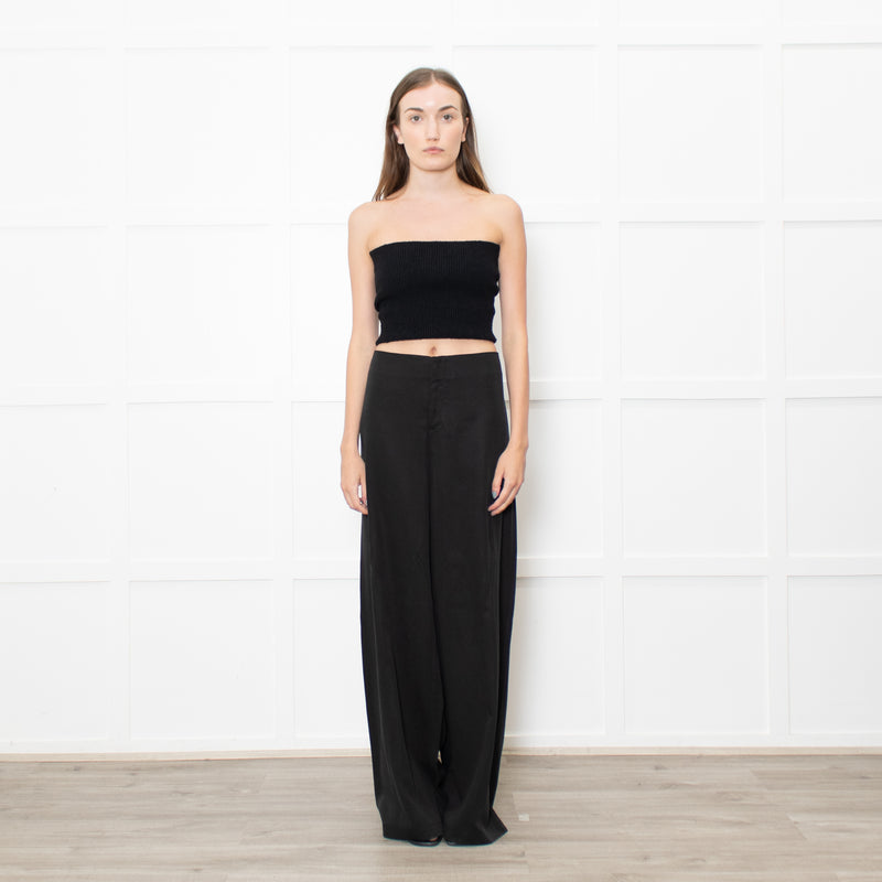 Reformation Black Wide Leg Trousers