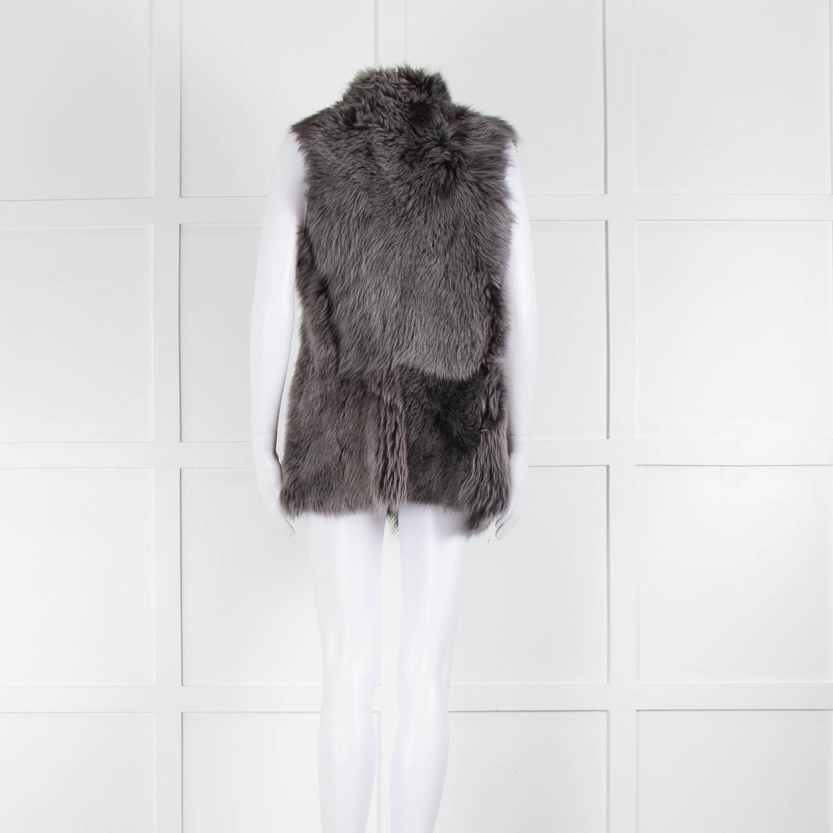 Black And Grey Reversible Shearling Waistcoat NO BRAND