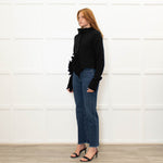 Runholz Black Knitted Frill Edge Cardigan