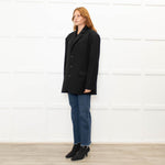 The Frankie Shop Black Oversized Single-Breasted Blazer Jacket