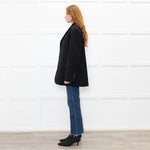 The Frankie Shop Black Oversized Single-Breasted Blazer Jacket