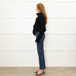 Runholz Black Knitted Frill Edge Cardigan