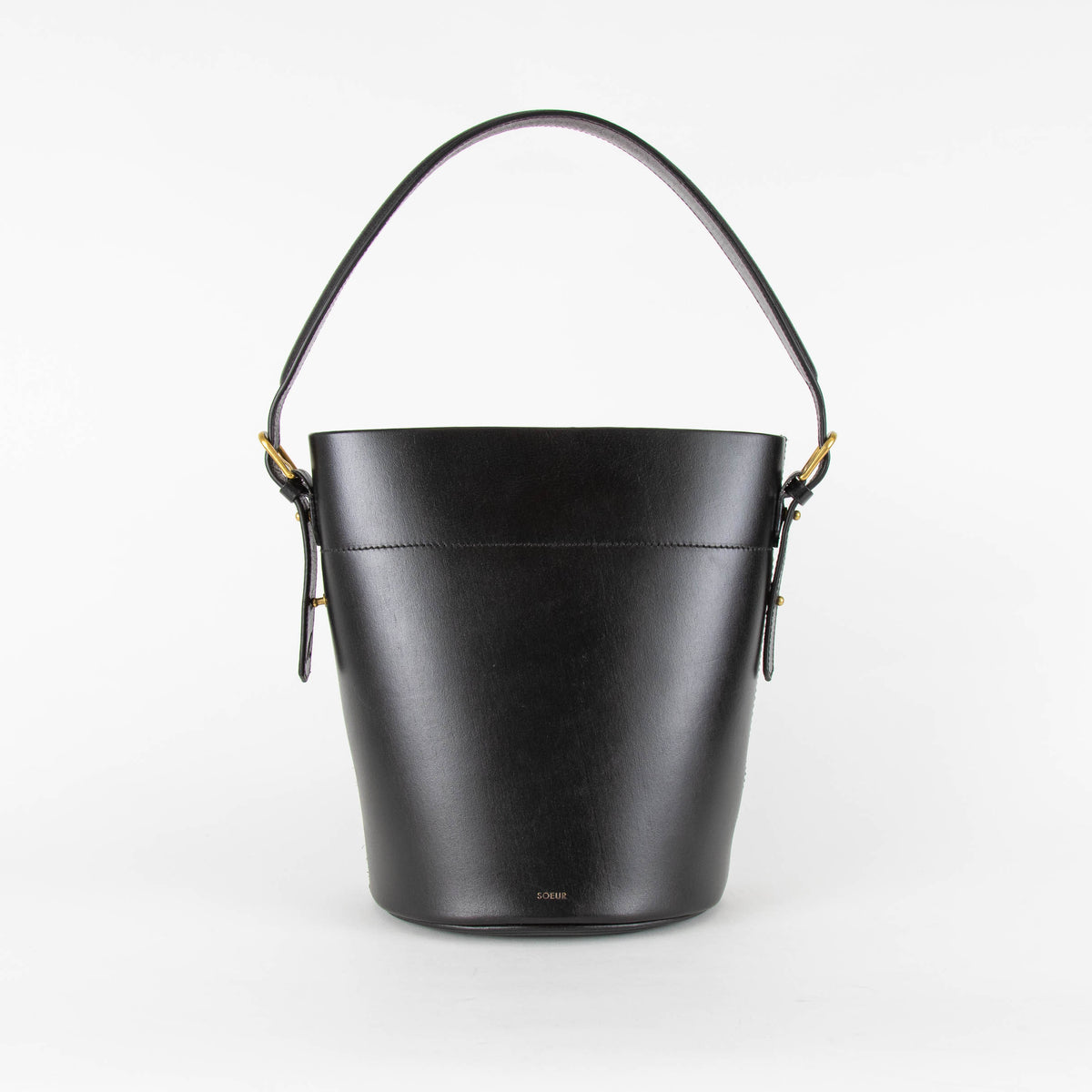 Soeur Black Leather Nevada Bucket Bag