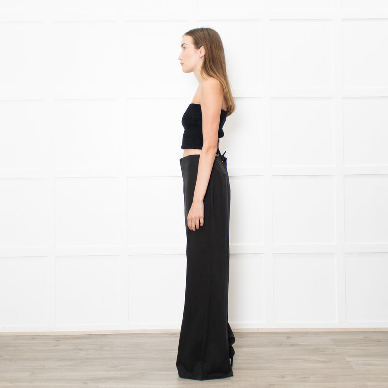 Reformation Black Wide Leg Trousers