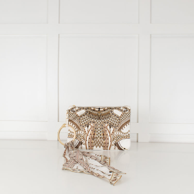 Camilla White Gold Goddess Energy Ring Scarf Clutch