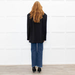 The Frankie Shop Black Oversized Single-Breasted Blazer Jacket