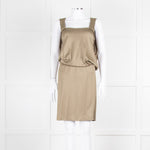 Bottega Veneta Khaki Sleeveless Wrap Dress