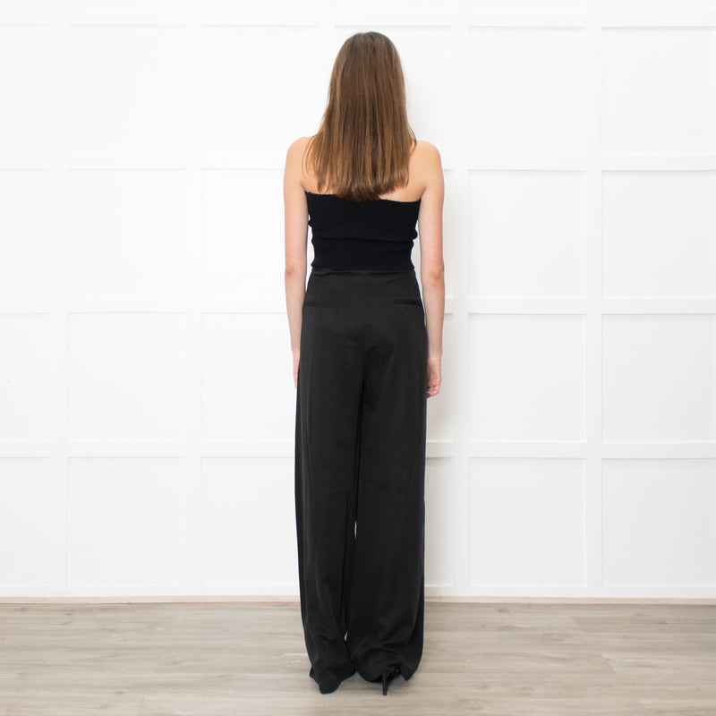 Reformation Black Wide Leg Trousers