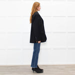 The Frankie Shop Black Oversized Single-Breasted Blazer Jacket