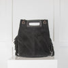 Maje Black Suede Fringe Trim M Shoulder Bag