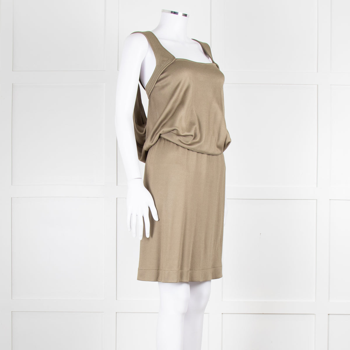 Bottega Veneta Khaki Sleeveless Wrap Dress