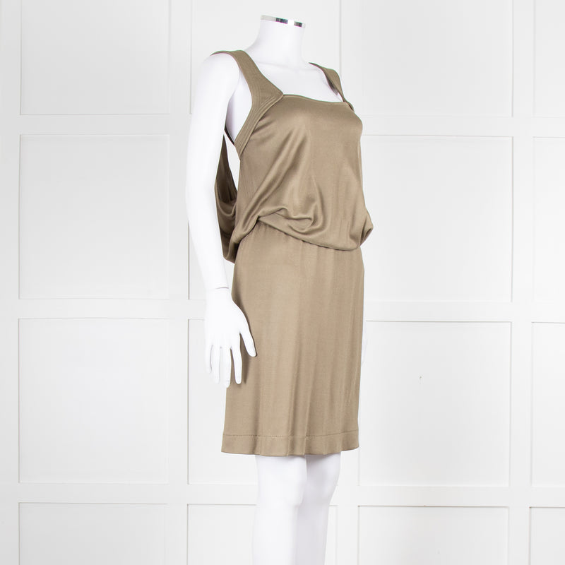 Bottega Veneta Khaki Sleeveless Wrap Dress