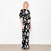 Norma Kamali Black and White Dotted Stretch Maxi Dress