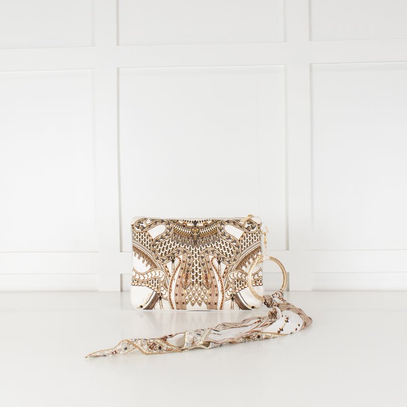 Camilla White Gold Goddess Energy Ring Scarf Clutch
