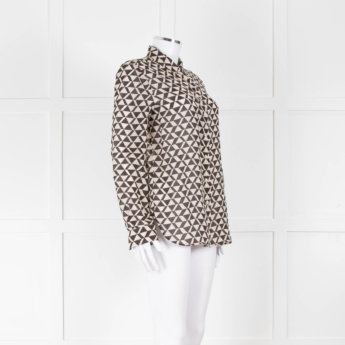 Weekend Max Mara Black and Cream Geometric Cotton Shirt
