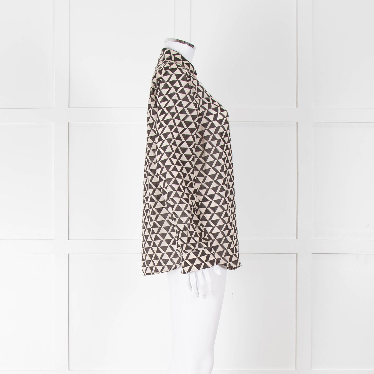 Weekend Max Mara Black and Cream Geometric Cotton Shirt