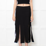 Sandro Black Skirt With Splits