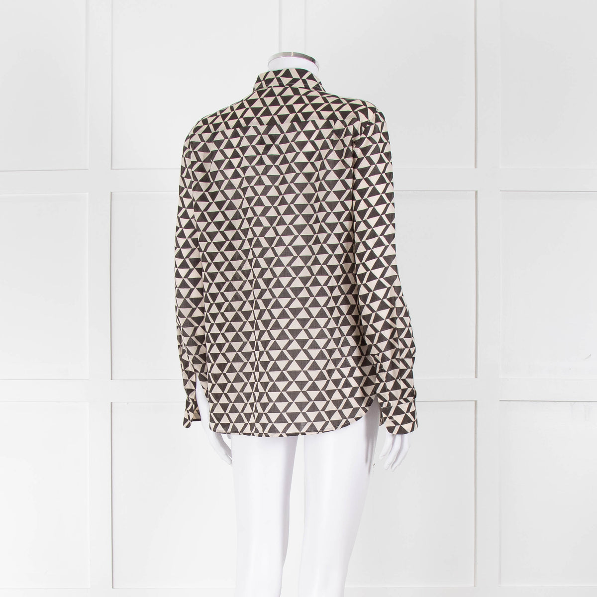 Weekend Max Mara Black and Cream Geometric Cotton Shirt