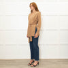 Sandro Beige Belted Cardigan
