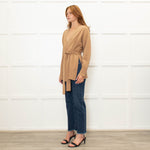 Sandro Beige Belted Cardigan