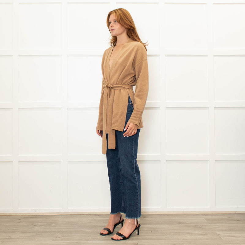Sandro Beige Belted Cardigan