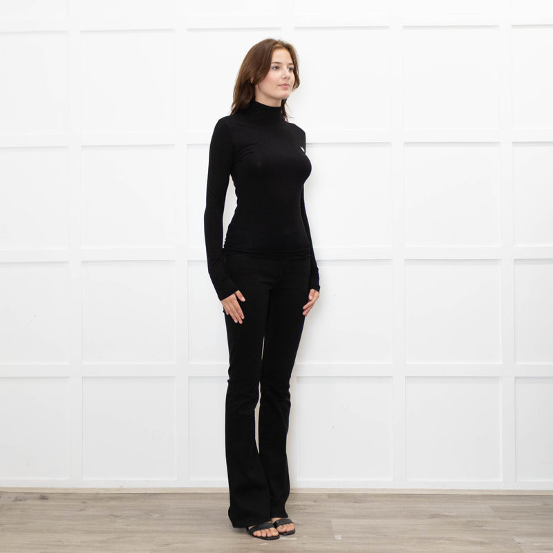 Claudie Pierlot Black Stretch Bulldog Emblem Top