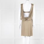 Bottega Veneta Khaki Sleeveless Wrap Dress