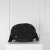 Maje Black Suede Fringe Trim M Shoulder Bag
