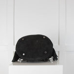 Maje Black Suede Fringe Trim M Shoulder Bag